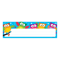 TREND Owl-Stars!® Desk Toppers® Name Plates, 2 7/8" x 9 1/2", 36 Per Pack, 6 Packs