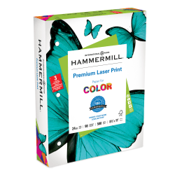 Hammermill® 3-Hole Punched Multi-Use Print & Copy Paper, Letter Size (8 1/2" x 11"), 92 (U.S.) Brightness, 24 Lb, White, Ream Of 500 Sheets