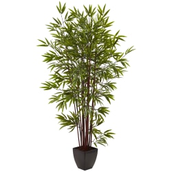 Nearly Natural Bamboo 72"H Silk Tree With Planter, 72"H x 39"W x 37"D, Green