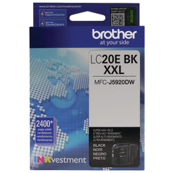 Brother® LC20 Black Extra-High-Yield Ink Cartridge, LC20EBK