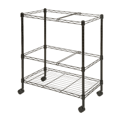Lorell® Mobile Wire File Cart, 2-Tier, 26"W x 12-1/2"D x 30"H, Black