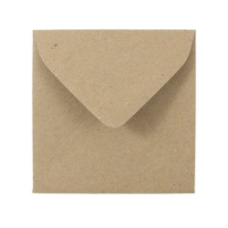 JAM Paper® Square Invitation Envelopes, 3 1/8" x 3 1/8", Gummed Seal, 100% Recycled, Brown Kraft Paper Bag, Pack Of 25