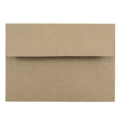 JAM Paper® Booklet Envelopes, #4 Bar (A1), Gummed Seal, 100% Recycled, Brown Kraft, Pack Of 25