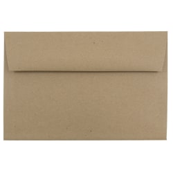JAM Paper® Booklet Invitation Envelopes, A9, Gummed Seal, 100% Recycled, Brown, Pack Of 25