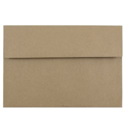 JAM Paper® Booklet Invitation Envelopes, Gummed Seal, 100% Recycled, Dark Brown, Pack Of 25