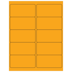 Tape Logic® Permanent Labels, LL178OR, Rectangle, 4" x 2", Fluorescent Orange, Case Of 1,000