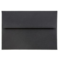 JAM Paper® Booklet Envelopes, #4 Bar (A1), Gummed Seal, 30% Recycled, Black, Pack Of 25