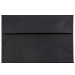 JAM Paper® Booklet Invitation Envelopes, A7, Gummed Seal, 30% Recycled, Black, Pack Of 25