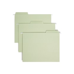 Smead® Erasable FasTab® Hanging File Folders, Letter Size, Moss, Box Of 20 Folders