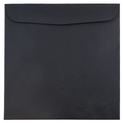 JAM Paper® Square Linen Envelopes, 9 1/2" x 9 1/2", Gummed Seal, 30% Recycled, Black, Pack Of 25
