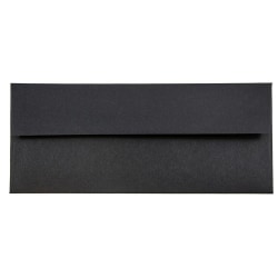 JAM PAPER #10 Business Premium Envelopes, 4 1/8" x 9 1/2", Black Linen, Pack Of 25