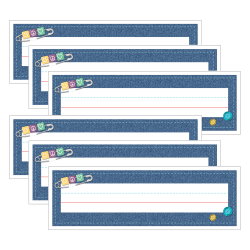 Carson Dellosa Education Name Plates, 9.5" x 2.875", Crafty and Cool, 36 Per Pack, Set Of 6 Packs