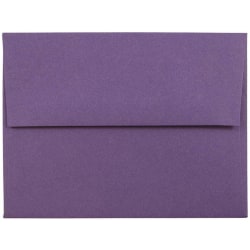 JAM Paper® Booklet Invitation Envelopes, A2, Gummed Seal, Dark Purple, Pack Of 25