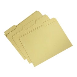 SKILCRAFT® Single-Ply Top File Folders, 100% Recycled, Yellow, Box Of 100 (AbilityOne 7530-01-566-4137)