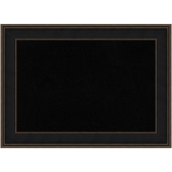 Amanti Art Rectangular Non-Magnetic Cork Bulletin Board, Black, 44" x 32", Mezzanotte Espresso Wood Frame