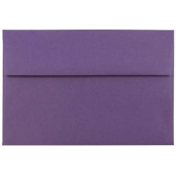 JAM Paper® Booklet Invitation Envelopes, A7, Gummed Seal, Dark Purple, Pack Of 25