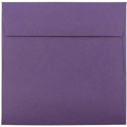 JAM Paper® Color Square Invitation Envelopes, 6" x 6", Gummed Seal, Dark Purple, Pack Of 25