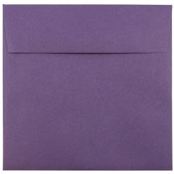 JAM Paper® Color Square Invitation Envelopes, 8 1/2" x 8 1/2", Gummed Seal, Dark Purple, Pack Of 25