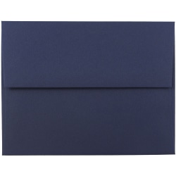 JAM Paper® Booklet Invitation Envelopes, A2, Gummed Seal, Navy Blue, Pack Of 25