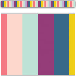 Teacher Created Resources Straight Border Trim, 3" x 35", Oh Happy Day Stripes, Pack Of 12