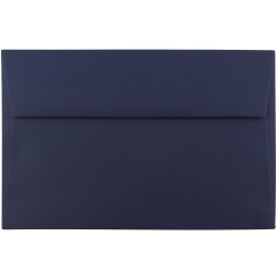JAM Paper® Booklet Invitation Envelopes, A9, Gummed Seal, Navy Blue, Pack Of 25