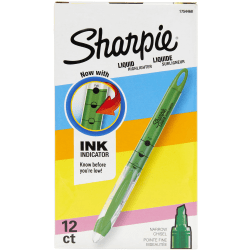 Sharpie® Accent® Liquid Pen-Style Highlighters, Fluorescent Green, Box Of 12