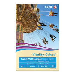 Xerox® Vitality Colors™ Multi-Use Printer & Copy Paper, 1 Ream, Ivory, Ledger (11" x 17"), 500 Sheets Per Ream, 20 Lb, 30% Recycled