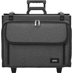 Solo New York Morgan Rolling Catalog Case With 17.3" Laptop Pocket, 51% Recycled, Gray