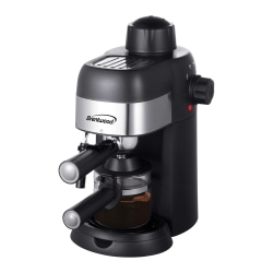 Brentwood 4-Cup Stainless-Steel Espresso And Cappuccino Maker Machine, Black