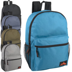 Trailmaker Backpacks With Side Mesh Pockets, Assorted Colors, Set Of 24 Backpacks