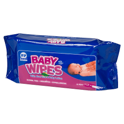 Royal Paper Baby Wipes Refills, White, 80 Wipes Per Pack, Case Of 12 Packs
