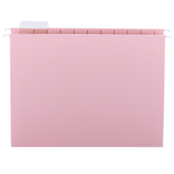 Smead® 1/5-Cut Color Hanging Folders, Letter Size, Pink, Box Of 25