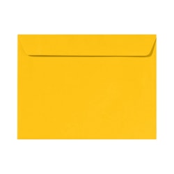 LUX Booklet 9" x 12" Envelopes, Gummed Seal, Sunflower Yellow, Pack Of 50