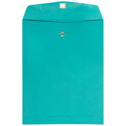 JAM Paper® Open-End 9" x 12" Catalog Envelopes, Clasp Closure, Sea Blue, Pack Of 100 Envelopes