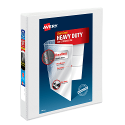 Avery® Nonstick Heavy-Duty View 3-Ring Binder With EZ-Turn™ Rings, 1" D-Rings, 45% Recycled, White