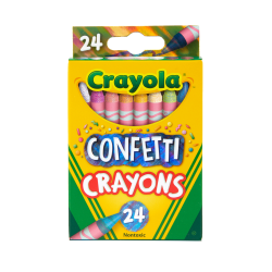 Crayola Confetti Crayons, Assorted Colors, Pack Of 24 Crayons