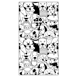 2026-2027 Willow Creek Press 2-Year Monthly Checkbook/Calendar, 3-1/2" x 6-1/2", Woof, January 2026 To December 2027, 57704