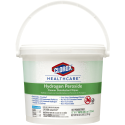 Clorox® Healthcare® Hydrogen Peroxide Disinfecting Wipes, 11" x 12", Canister Of 185 Wipes