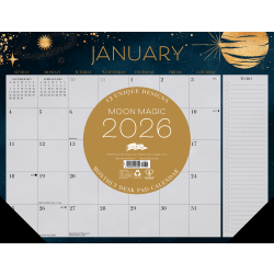2026 Willow Creek Press Desk Pad Calendar, 22" x 17", Moon Magic, January To December, 57254