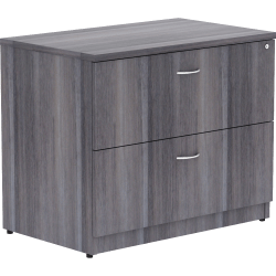 Lorell® Essentials 35"W x 22"D Lateral 2-Drawer File Cabinet, Weathered Charcoal
