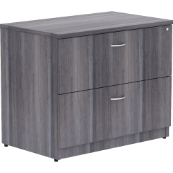 Lorell® Essentials 30"W Lateral 2-Drawer File Cabinet, Weathered Charcoal