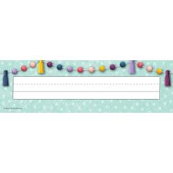 Teacher Created Resources Flat Name Plates, 3-1/2" x 11-1/2", Oh Happy Day, Pack Of 36 Name Plates