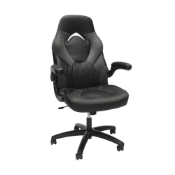 Respawn Racing Style Ergonomic Bonded Leather Computer Gaming Chair, Gray/Blue