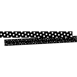 Barker Creek Double-Sided Borders, 3" x 35", Dot To Dot Black, Set Of 24 Borders