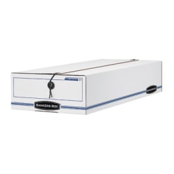 Bankers Box® Liberty® Specialty Size Standard-Duty Storage Boxes, 4 1/4" x 9 1/2" x 23 1/4", 60% Recycled, Blue/White, Case Of 12