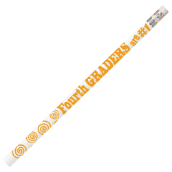 Musgrave Pencil Co. Motivational Pencils, 2.11 mm, #2 Lead, 4th Graders Are #1, Yellow/White, Pack Of 144