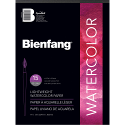 Bienfang Watercolor Pad, 9" x 12", White, Pad Of 15 Sheets
