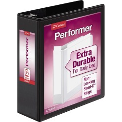Cardinal® Performer ClearVue™ 3-Ring Binder, 3" Slant Rings, Black