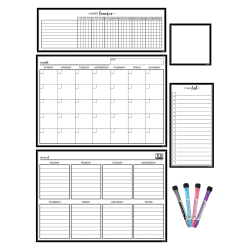 Teacher Created Resources® Dry-Erase Magnetic 9-Piece Calendar Set, Black & White