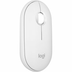 Logitech Pebble 2 M350s Mouse - Optical - Wireless - Bluetooth - Tonal White - 4000 dpi - Scroll Wheel - 3 Button(s) - Symmetrical